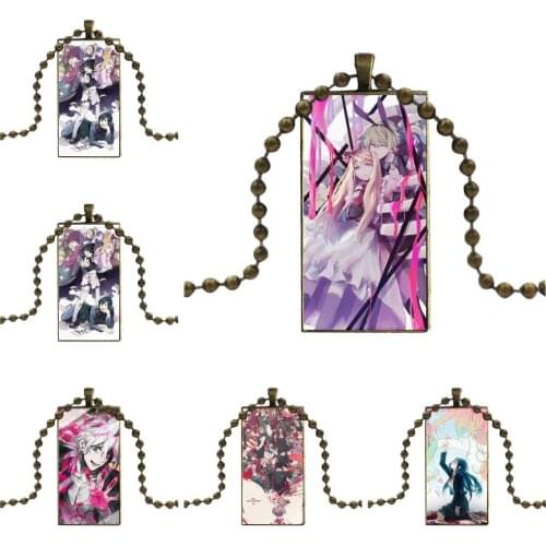 Fashion Glass Cabochon Necklace With Women Statement Pendant Rectangle Necklaces Jewelry For Women Kids Gift Danganronpa V3 Cute