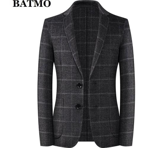 2020 new arrival autumn high quality 100% wool plaid casual blazer men,mens wool jackets,2006-22