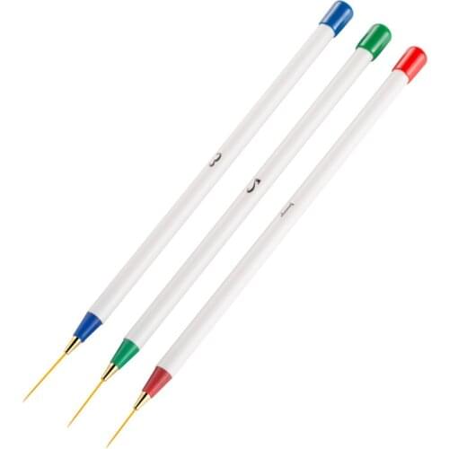 3pcs Acrylic 3D Nail Art Drawing Paint Liner Pen nail Stripe Pattern DIY Creative Craft Brushes manicure tools