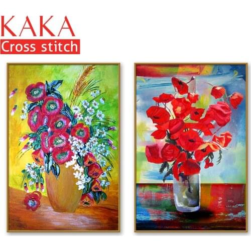 Cross stitch kits,Embroidery needlework sets with printed pattern,11CT-canvas for Home Decor Painting,Flowers Full NCKF155