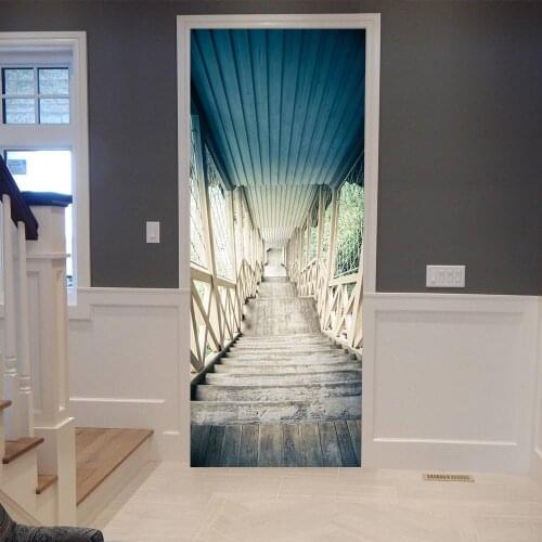 Stairs Visual Depth Sense Home Decoration Door Stickers Bedroom Living Room Decoration Waterproof Door Decals Self-Adhesive