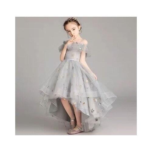 New princess fluffy yarn flower girl wedding dress girl catwalk children evening dress host piano performance costume