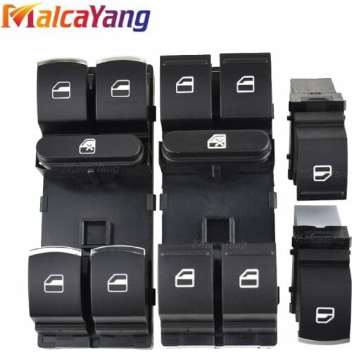 HIGH QUALITY 5ND959857 5K4959857 / 5ND959855 Chrome Master Window Switch For Golf MK5 MK6 Tiguan Touran Jetta Passat Red Light