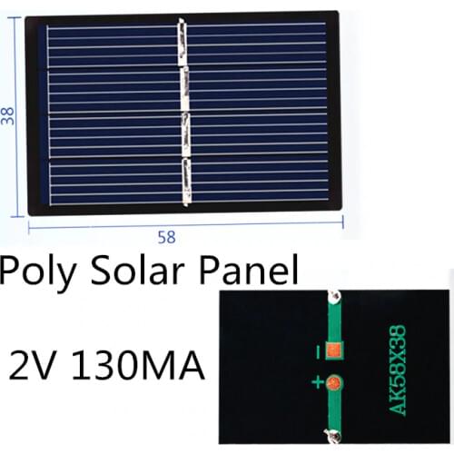 Poly Solar Panel 2V 130MA for Mini solar panel charging and generating electricity 58*38MM