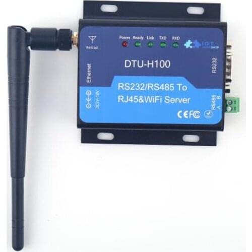 DTU H100 Serial Server Industrial Wifi module RoHs WIFI UART RS232 RS485 to RJ45 Converter Ethernet Interface STA Free Shipping
