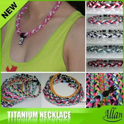 Factory direct wholesale 3-rope braid sports titanium necklace for christmas