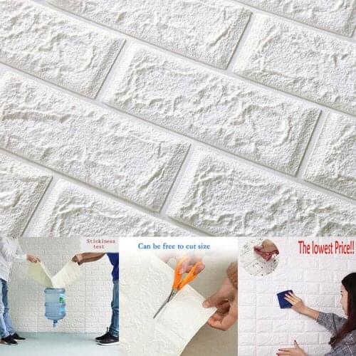 Pe Foam 3D Diy Self Adhesive Panels Wall Stickers Home Decor Diy Embossed Brick