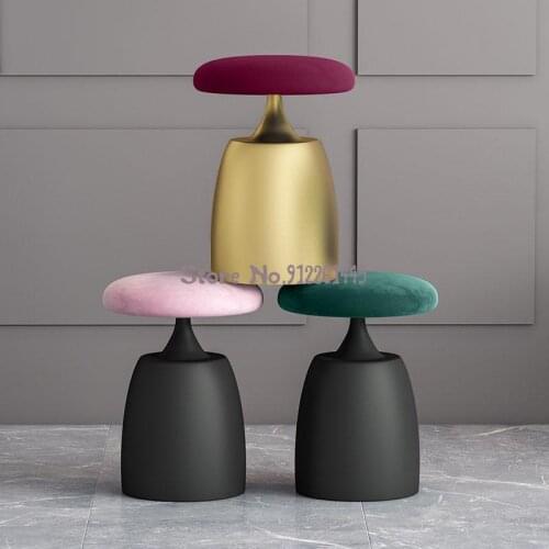 Nordic Light Luxury Shoe Changing Stool Home Door Shoe Stool Modern Simple Sofa Stool Net Red Creative Round Stool
