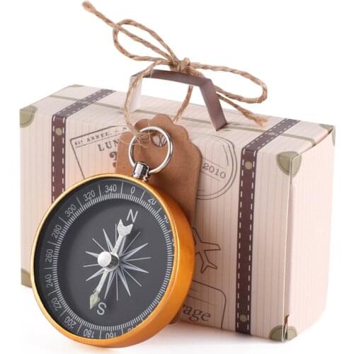 Wedding Favors Karft Paper Key Compass With Tag Candy Gift Box Wedding Gift For Guest Souvenir Birth Party Decoration