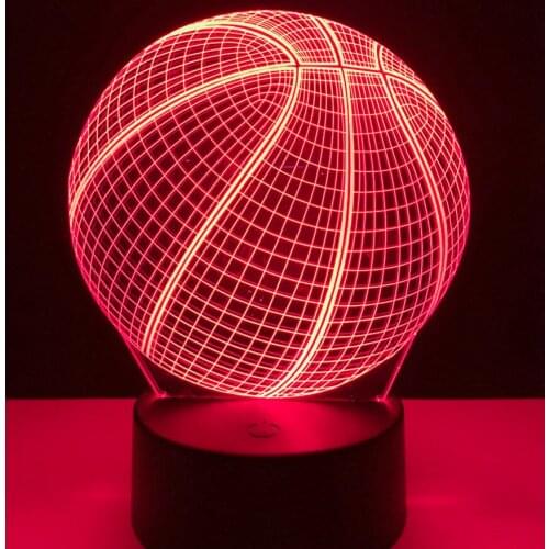 3D Basketball LED Night Light Action Figure 7 Colors Change Touch Optical Illusion Table Lamp Home Decoration Model Gift