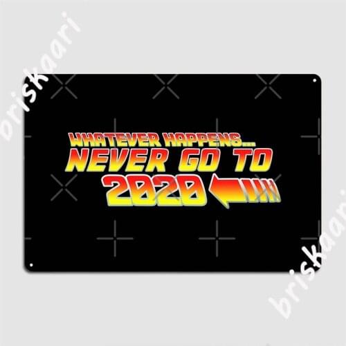 In The Future Never Go Back To 2020 Metal Signs Club Bar Plaques Wall pub Printing Tin sign Posters