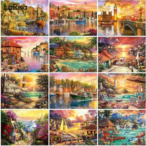 Venice Water City Diamond Painting Seaside Full Square Round 5D Diamond Embroidery Landscape Rhinestone Picture Home Decoration