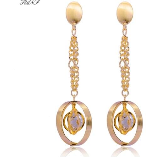 Fani Fashion Jewelry 2021 Brand Long Drop Dangle Earrings For Women High Quality Copper Geometric Brazilian For Party Daily