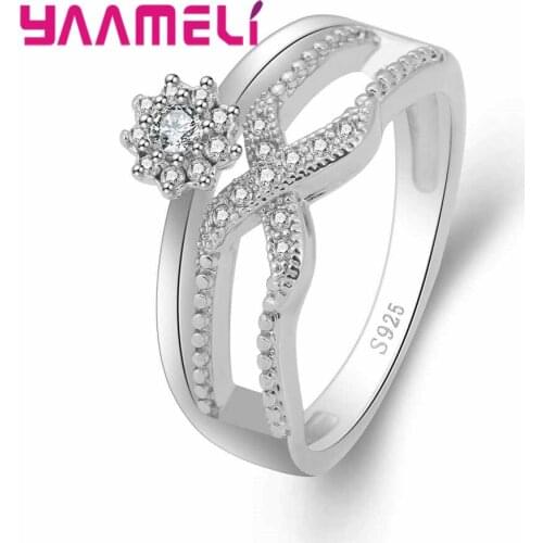 New Design White Cubic Zirconia Ring Women 925 Sterling Silver Color Zircon Rings Fashion Jewelry for Engagement