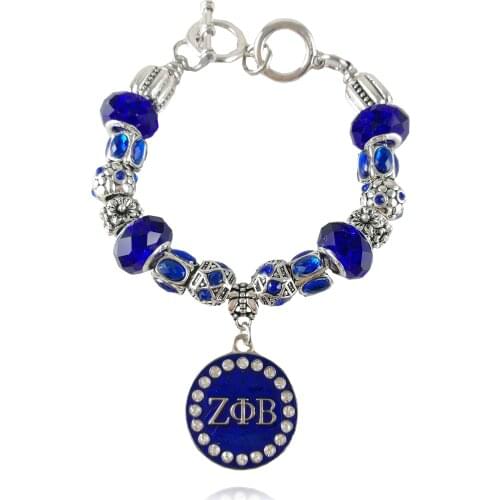 ZPB Newly Handmade ZETA PHI BETA Sorority custom DIY Charm Beaded Bracelet Jewelry