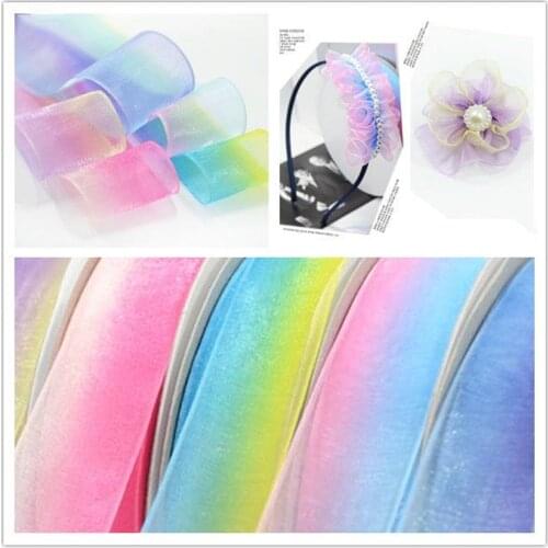 1yard 25mm Organza Ribbon Tape For Wrapping Christmas Party Home DIY Gift Packaging Braided Hair Ribbon Wedding Decoration