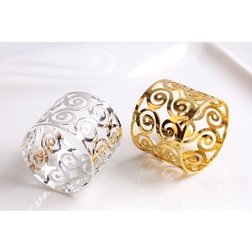 10pcs/lot Simple modern home model room musical note napkin ring napkin buckle golden silver hotel napkin ring