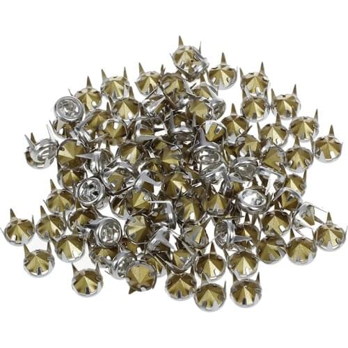 100 x 7 mm Metal Rhinestone Studded Silver Studs Round Studs Crystal Rivets