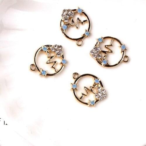 5pcs/lot Alloy Rhinestone Gold Pearls Small Hand Pendant Buttons Ornaments Jewelry Earrings Choker Hair DIY Jewelry Accessories