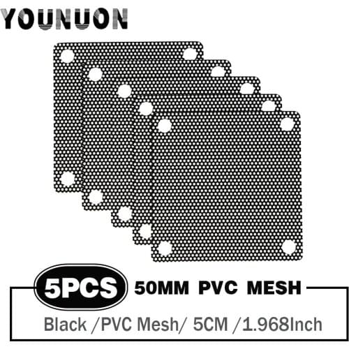 5PCS 5cm 50mm Mesh PVC PC Fan Dust Filter Dustproof Case Computer Mesh Cover Dust Cover 50x50mm PVC Fan Filters
