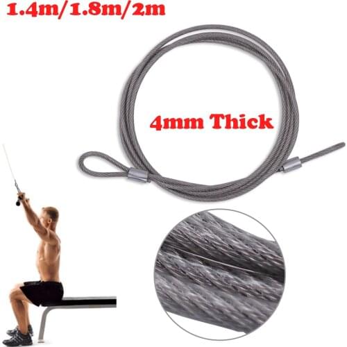 4mm Steel Wire Rope Heavy Duty Pulley Cable Machine Attachment System Accessories for Gym Home Fitness Equipment with Eyelets