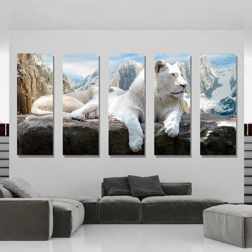 5D DIY Diamond Painting Snow Mountain Lion Cross Stitch Multi-picture Diamond Embroidery White lion Rhinestones Mosaic Painting