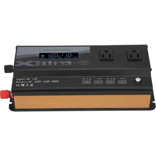 Car Air Purifiers car accessories 6000W 12V-110V Car Inverter 4 USB Charger with LED Colorful Light Modified Sine