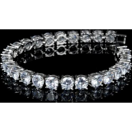 Sterling Silver 925 Bracelet Zircon Tennis Bracelet Party Wedding Engagement Birthday Gift Bracelet for Women