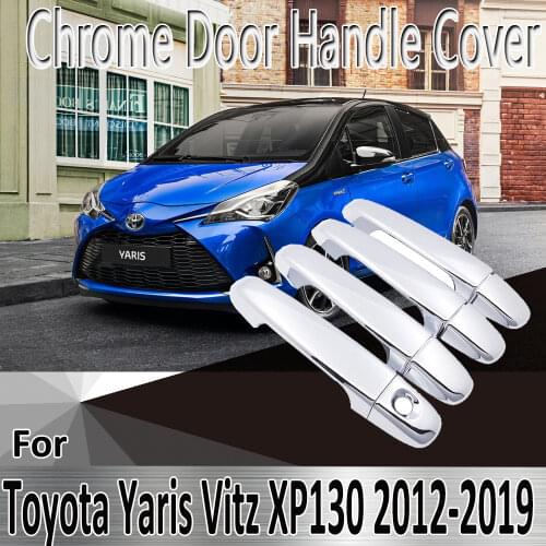 For Toyota Yaris Vitz XP130 2012~2019 Styling Stickers Decoration Chrome Door Handle Cover Refit Car Accessories