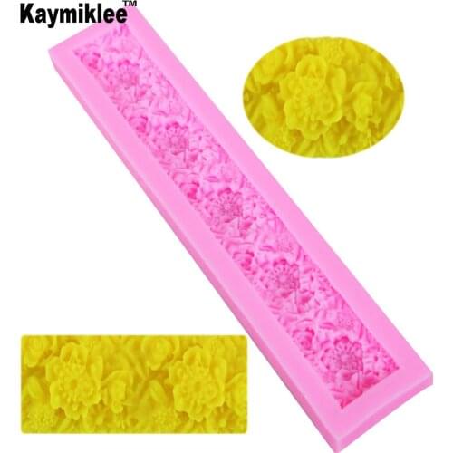F1133 Rose Flower Border Silicone Mold Fondant Mould Cake Decorating Tools Chocolate Gumpaste Molds, Sugarcraft Tools