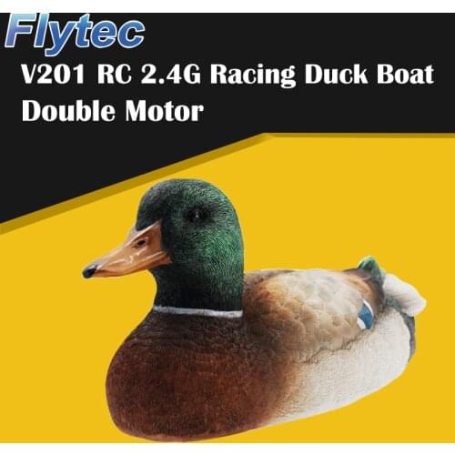 Flytec V201 RC Boat RC Duck Boat 2.4Ghz 2CH Hunting Motion 15KM/h Remote Control Duck Boat Waterproof for Swimming Pool Pond