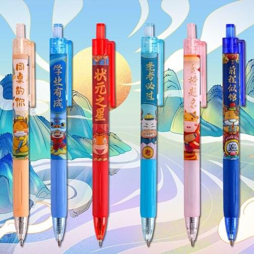 60Pcs/lot Good Quality Gel ink Pen 0.5mm New ink Writing Smooth Writing Ballpoint Pens Student Ball Pen School office supplies