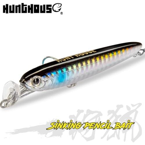 Hunthouse Minnow fishing lure popper bait 75 95mm 13g 22g sinking baits Artificial bait stickbaits fishing seabass bluefish