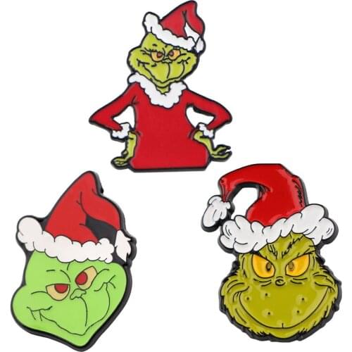 K2750 Christmas Monster Cute Cartoon Brooch Pin for Women Brooch Badge Pin Metal Collar Brooches for Men Jewelry