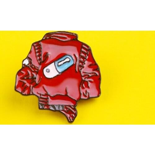 Pin badges Red coat round backpack badges Accessories Clothes Lapel Pins jacket back pill Brooches anime decoration Metal Gift