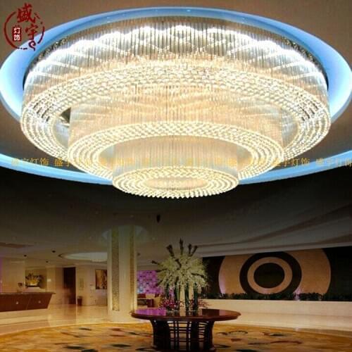 Creative modern minimalist lamps round living room hotel lobby restaurant club custom crystal ceiling lamp