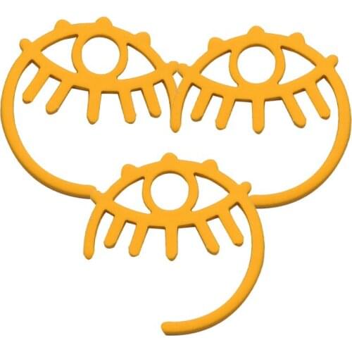 Big eyes brass jewelry accessories C-shaped eyelashes DIY earrings necklace bracelet beaded pendant semicircle