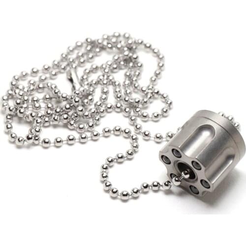 Mini Revolver Clip Titanium Alloy With 6 Zirconium Beads Knife Beads EDC Paracord Beads Removable