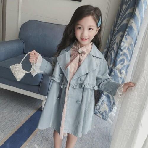 Fashion Spring Autumn Girls New Hooded Jacket Childrens Clothing Girl Trench Coat Kid Jacket Females Parka Trench Wind Clothes