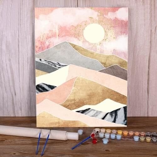 Landscape Mountain Coloring By Numbers Painting Complete Kit Acrylic Paints 40*50 Boards By Numbers Decorative Handiwork
