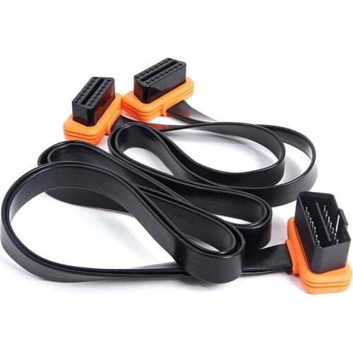 New Arrive! 1M OBD2 Connector Cable 1 to 2 with 2 Flat Noodles Line Extension Cord for any Car Diagnostic-tool Excellent Driving