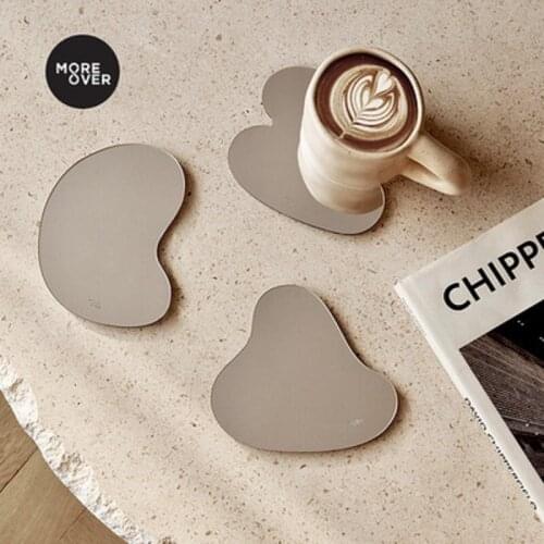 New INS Creative Simple Acrylic Mirror Cup Cushion Water Cup Heat Insulation Cushion Fashion Decoration Coffee Shop House