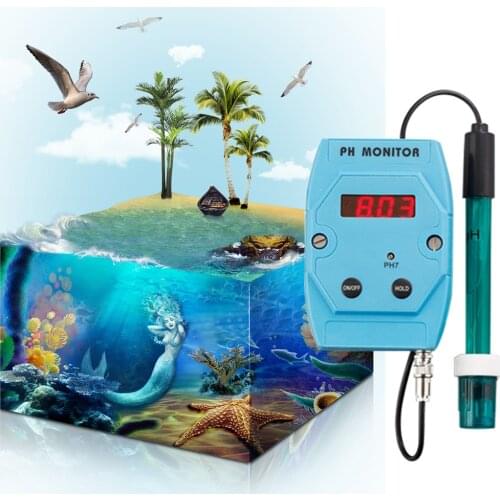 PH Tester Wall-Mounted High Precision PH Monitor Water Quality Online Monitor Aquarium Blue Swimming Pool Laboratory PH Tester