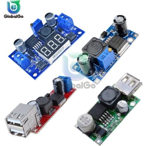 Adjustable 4.5-40V Dual USB Charger Buck Converter LM2596 LM2596S DC-DC Step-down Power Supply Regulator Module Board Voltmeter
