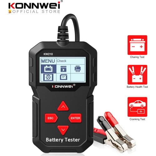 KONNWEI KW210 Automatic Smart 12V Car Battery Tester Auto Battery Analyzer 100 to 2000CCA Cranking Car Battery Tester