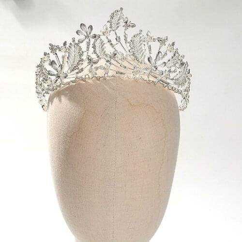 Baroque Tiaras For Women Rhinestone Bride Crystal Crowns Fashion Bridal Wedding Headwear Elegant Jewelry Hair Accessories