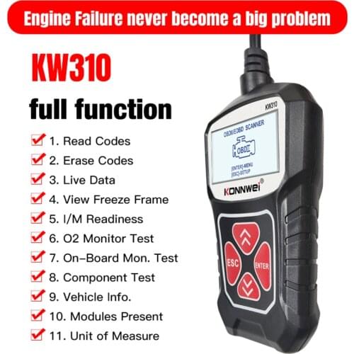 KONNWEI KW310 Universal Diagnostic Scan Tool Car Scanner Professional Automotive Code Reader Vehicle CAN