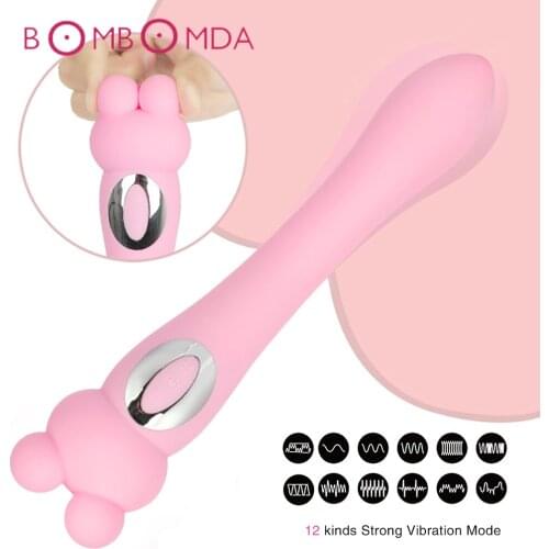 12 Speed Heating Dildo Vibrator Magic AV Wand Clitoris Stimulate Vibrating Massager Stick Sex Toys for Woman Female Masturbation