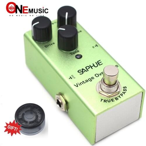 SAPHUE Electric Guitar Vintage Overdrive/Volume/Tone Knob Effect Pedal Mini Single Type DC 9V True Bypass