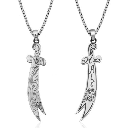 Real Silver 925 Jewelry Silver Hz. Ali Sword Necklace